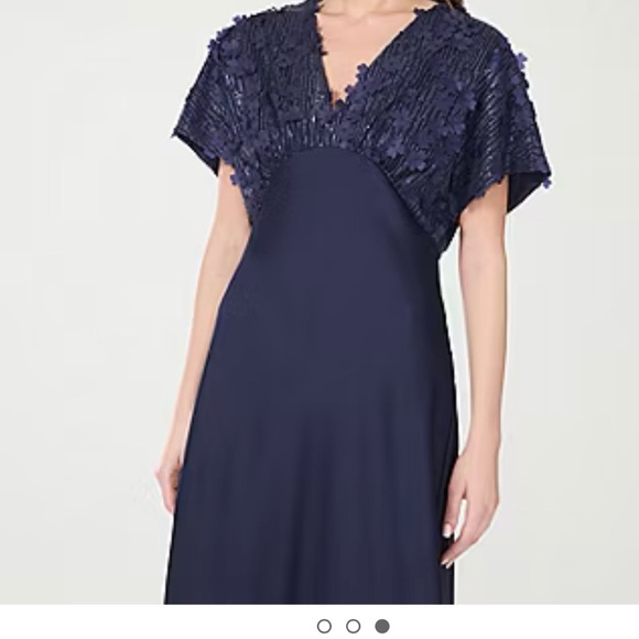 NWT Cynthia Steffe Navy Blue Long Dress Wedding Mother of Bride Groom Size 8 - Picture 3 of 10